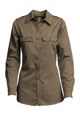 Womens Lapco FR Westex DH Button Shirt | Khaki 